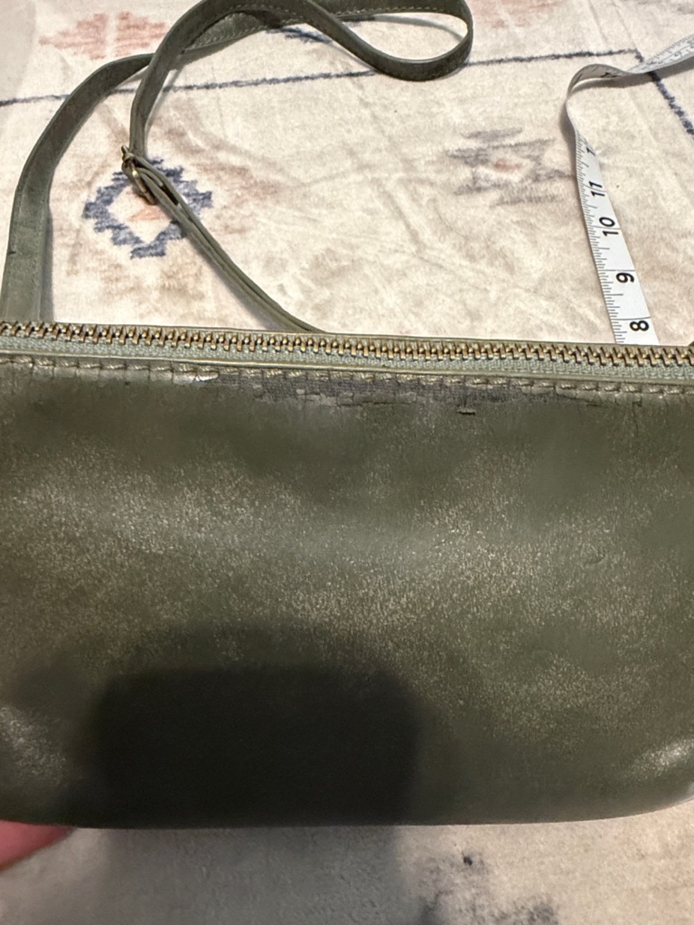 Joy Susan Women's Olive Green Leather Crossbody Bag - Picture 5 of 10